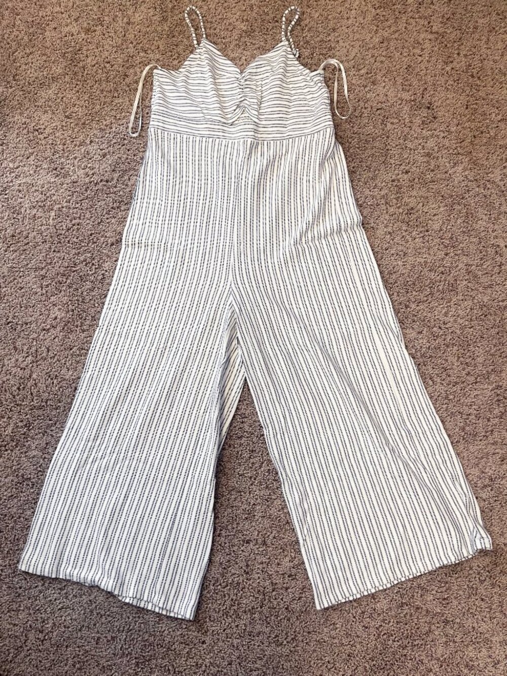 LOFT swim wide-leg jumpsuit Size Large Nautical Coastal Fisherman Beach